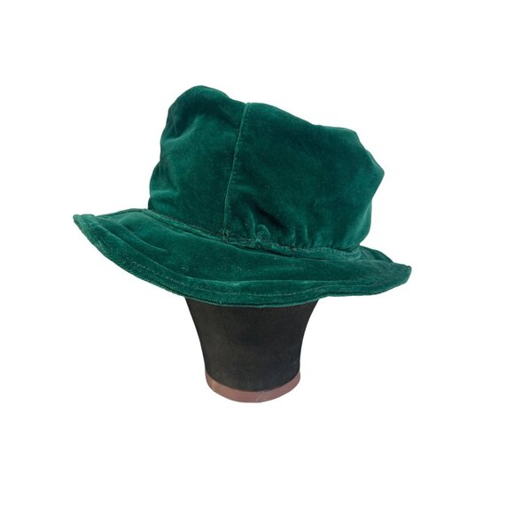 New Marc Vachon Hollywood Pine Green Velvet Fedora Rocker Hat 60cm / 24” Sz L - Picture 4 of 7